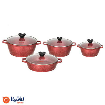 سرویس-قابلمه-گرانیتی-8-پارچه-کاندید-مدل-ورونا--دوروقرمز