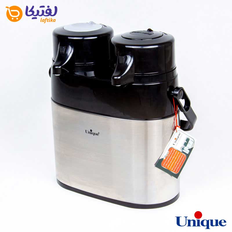 فلاسک دوقلو 1 لیتر استیل شیشه دار یونیک UN-9040