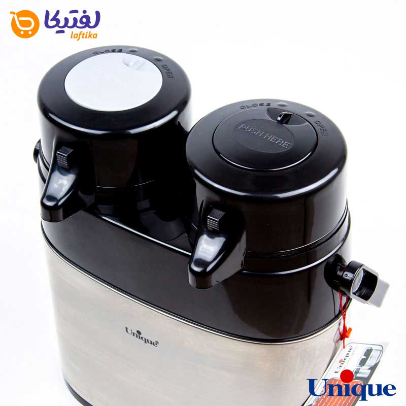 فلاسک دوقلو 1 لیتر استیل شیشه دار یونیک UN-9040