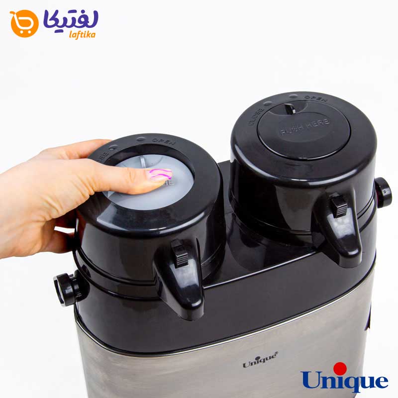 فلاسک دوقلو 1 لیتر استیل شیشه دار یونیک UN-9040