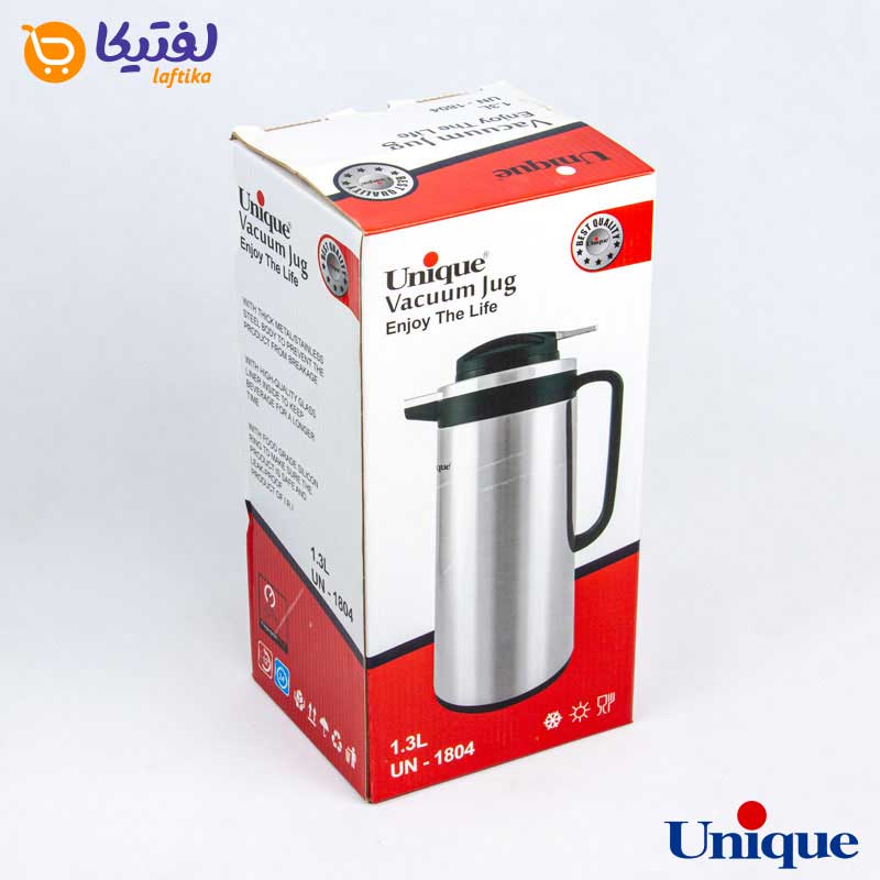 فلاسک 1.3 لیتر استیل شیشه دار یونیک UN-1804