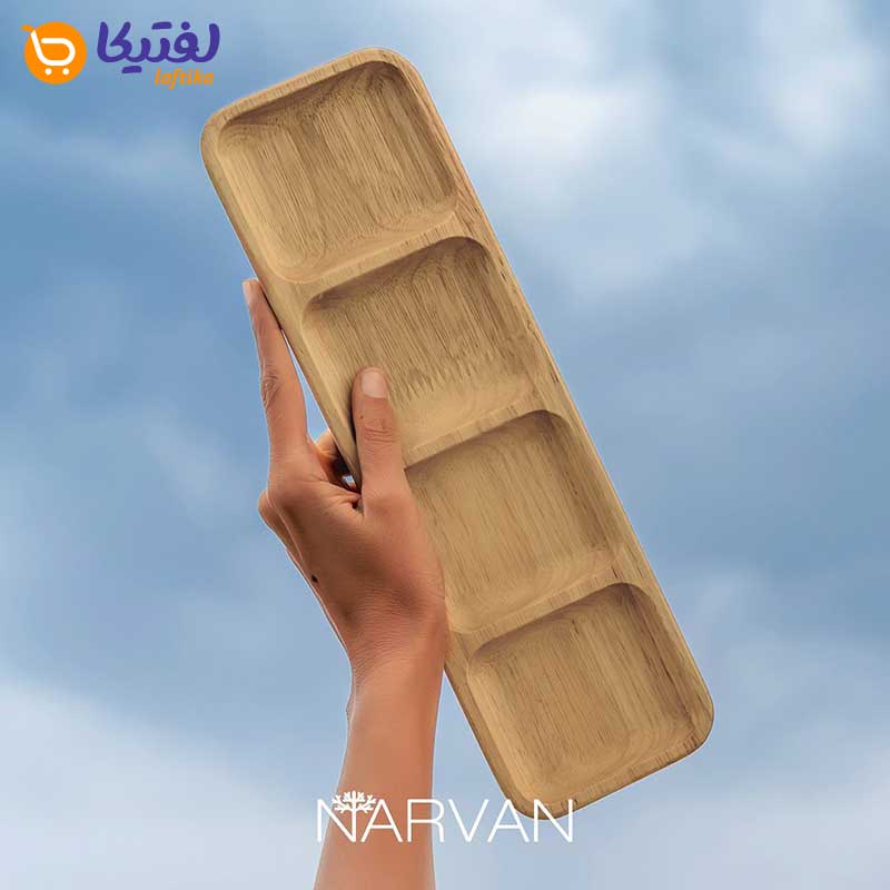 تخته سرو چوبی مستطیل چهار خانه نارون R2913