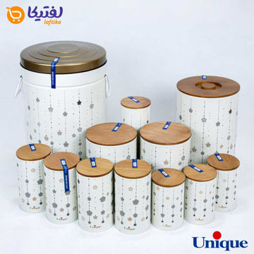سرویس 12 پارچه آشپزخانه فانتزی یونیک مدل آویز با درب بامبو UN-8005