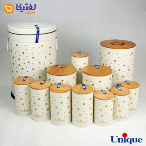 خرید سرویس 12 پارچه آشپزخانه فانتزی یونیک توپی درب بامبو UN-8013