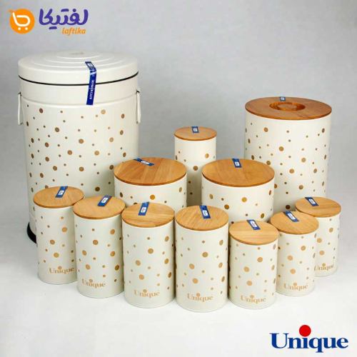 خرید سرویس 12 پارچه آشپزخانه فانتزی یونیک توپی درب بامبو UN-8013