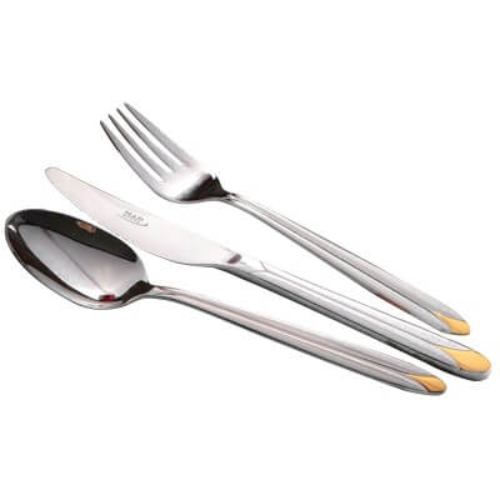 قیمت و خرید سرویس قاشق چنگال 124 پارچه ناب استیل پالرمو جعبه چوبی دورطلایی