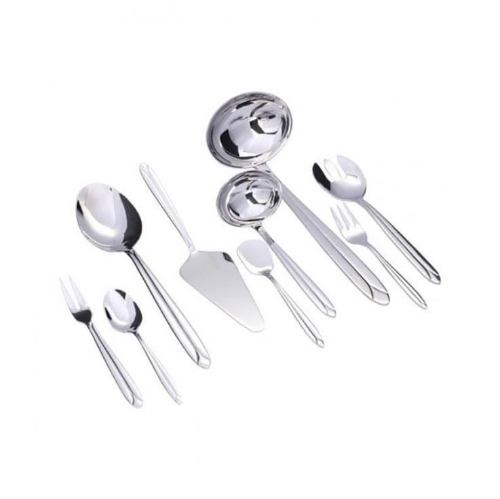 کفگیر سرویس قاشق چنگال پالرمو استیل براق 136 پارچه ناب استیل جعبه پایه دار