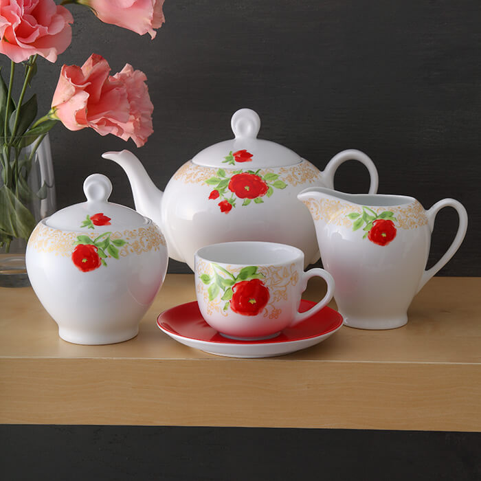 سرویس چینی 17 پارچه چای خوری ایتالیا اف چینی زرین شارلوت
