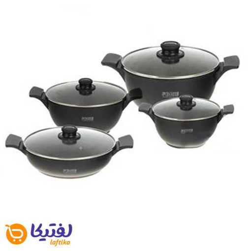 سرویس قابلمه گرانیتی 8 پارچه فورته Forte مدل اسکار رنگ مشکی