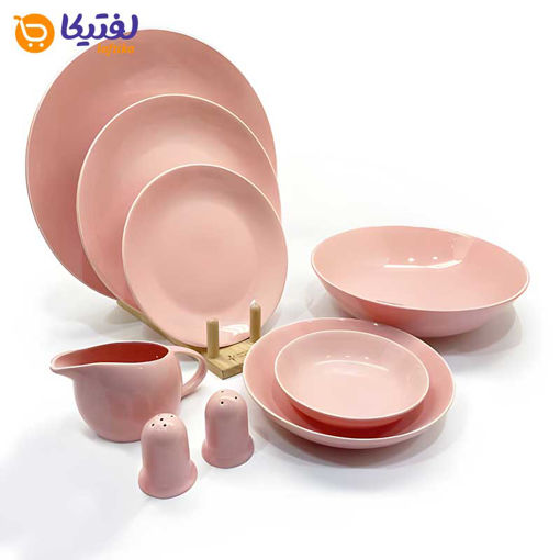 سرویس سرامیکی کلارا صورتی چینی نور 6 نفره 30 پارچه