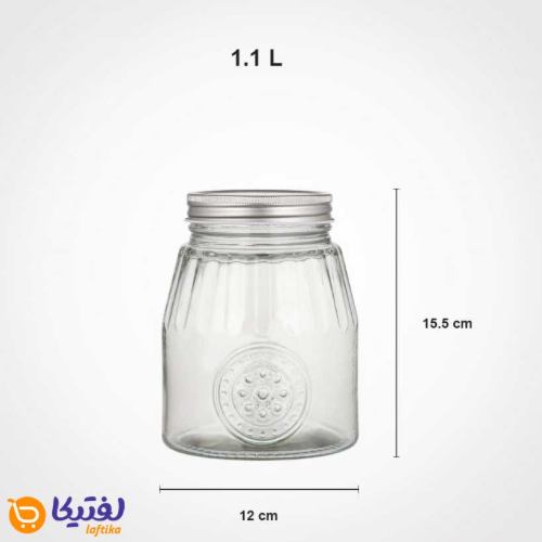 سایز-بانکه-شیشه-ای-1,1-لیتر-درب-فلزی--لیمون
