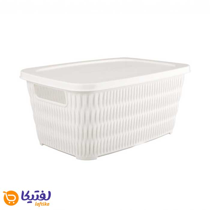 سبد-مستطیل-درب-دار-طرح-بامبو-لیمون-سایز-2-سفید