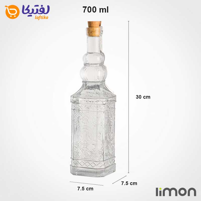 بطری 4 گوش درب چوب پنبه ای بلند