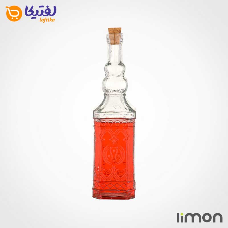 بطری 4 گوش درب چوب پنبه ای بلند