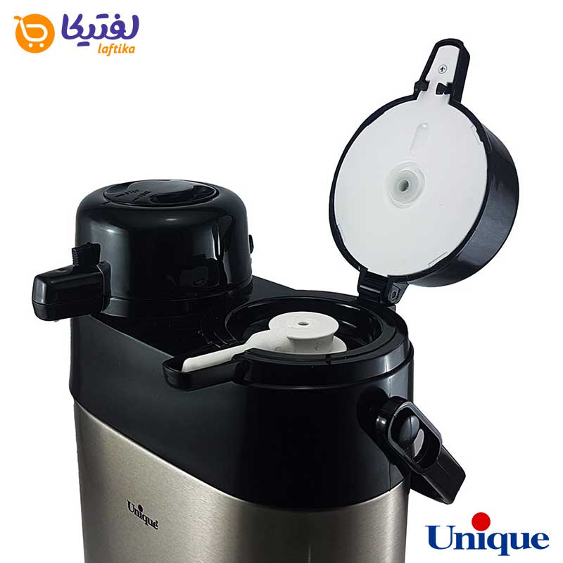 فلاسک دو قلو 1.3+1.3 لیتر استیل شیشه دار UN-9031