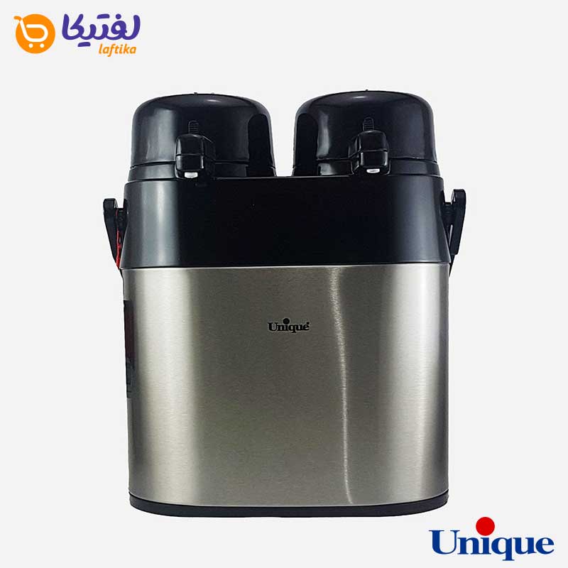 فلاسک دو قلو 1.3+1.3 لیتر استیل شیشه دار UN-9031