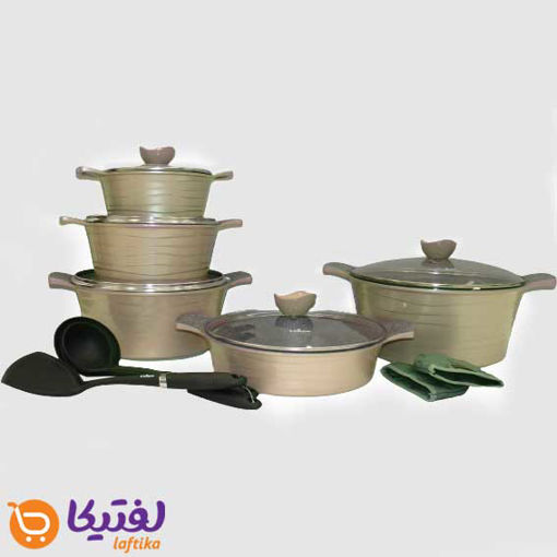 سرویس قابلمه گرانیتی یونیک 13 پارچه لاین نسکافه ای UN-7884