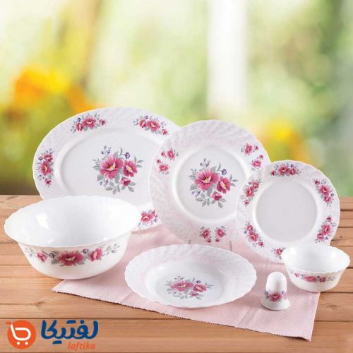 خرید قسطی سرویس غذاخوری رزالین صورتی پارس اپال ۶ نفره