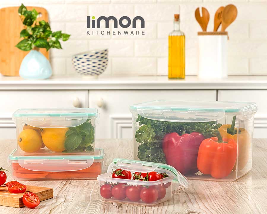سرویس ظرف فریزری 8 پارچه مستطیل لیمون