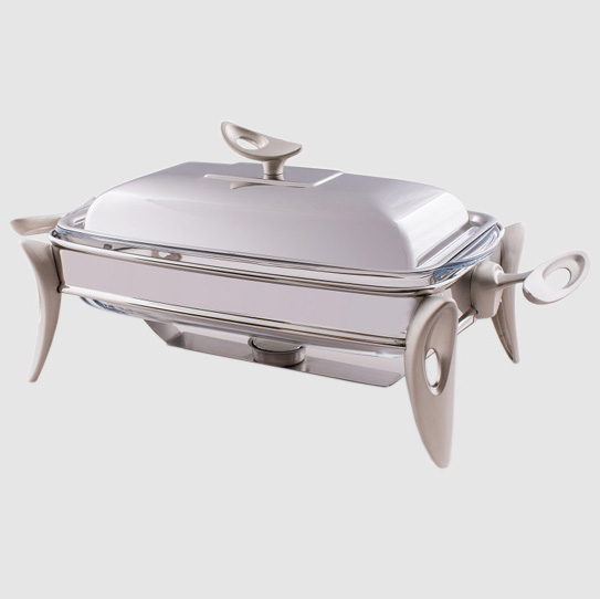 سوفله خوری مستطیل بزرگ قایقی نقره ای UN-3850
