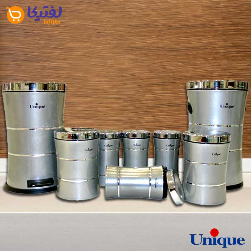 سرویس 8 پارچه کمرباریک استیل با خط نقره ای یونیک UN-4588