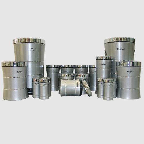 سرویس 18 پارچه کمر باریک خطی نقره ای استیل یونیک UN-4591