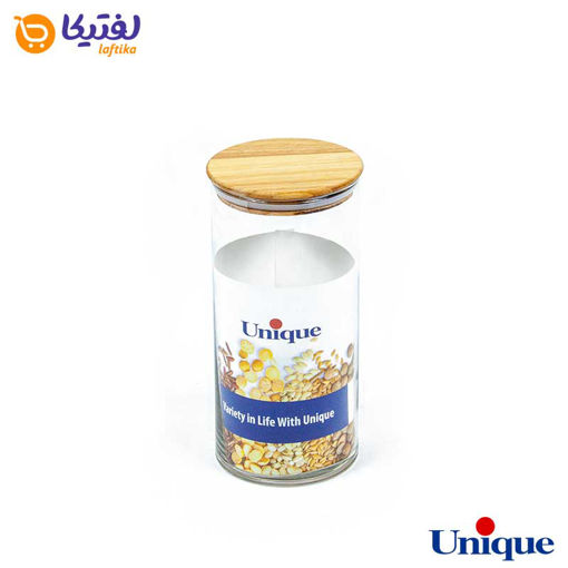 بانکه حبوبات شیشه ای درب چوبی 1200 یونیک UN-1272