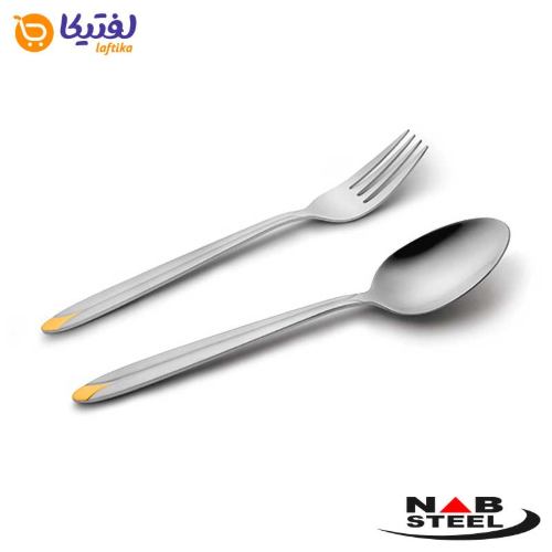 مشخصات سرویس قاشق و چنگال پالرمو دور طلایی ناب استیل