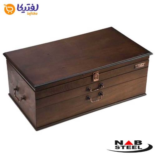 سرویس قاشق چنگال 18 نفره کامل پالرمو دور طلایی ناب استیل