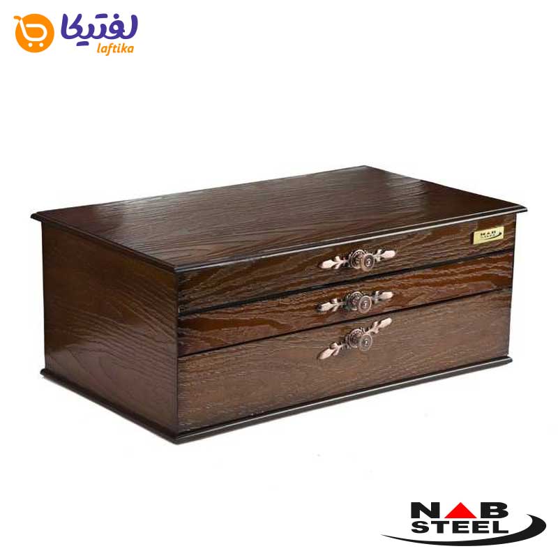 سرویس 116 پارچه ناب استیل مدل پالرمو با جعبه کادویی (طلایی)