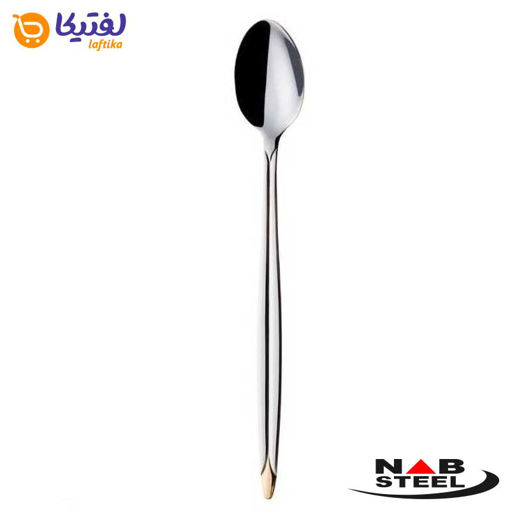 قاشق شربت خوری ناب استیل مدل پالرمو دور طلایی