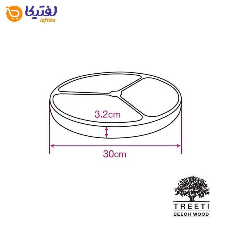 اردورخوری چوبی گرد سه خانه تیریتی راش بزرگ