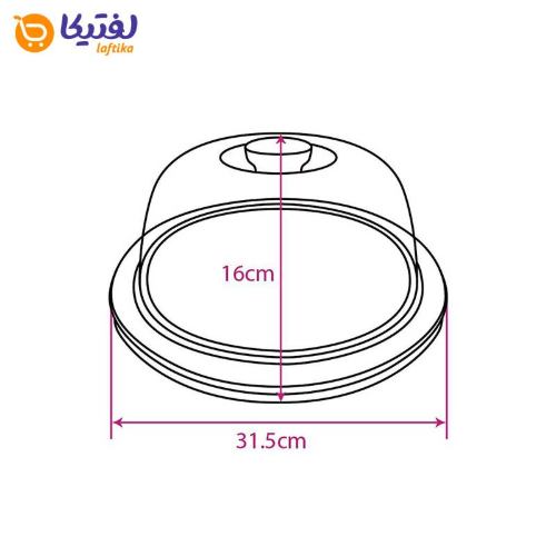 ظرف کیک چوبی با درب شیشه ای تیریتی بزرگ B 3312