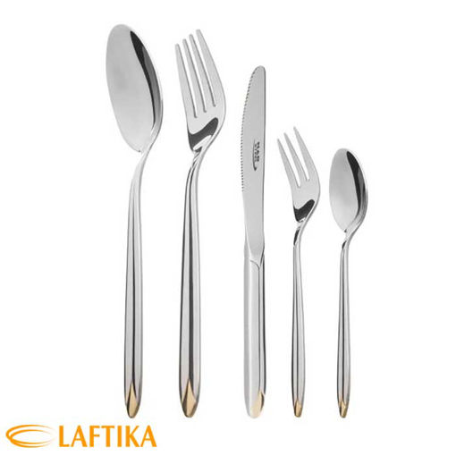 سرویس 128 پارچه ناب استیل مدل پالرمو جعبه کادویی دورطلایی
