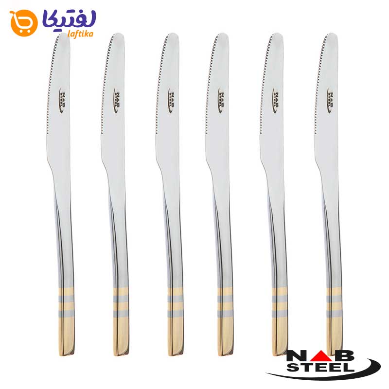 سرویس 128 پارچه ناب استیل مدل فلورانس با جعبه کادویی (دور طلایی)