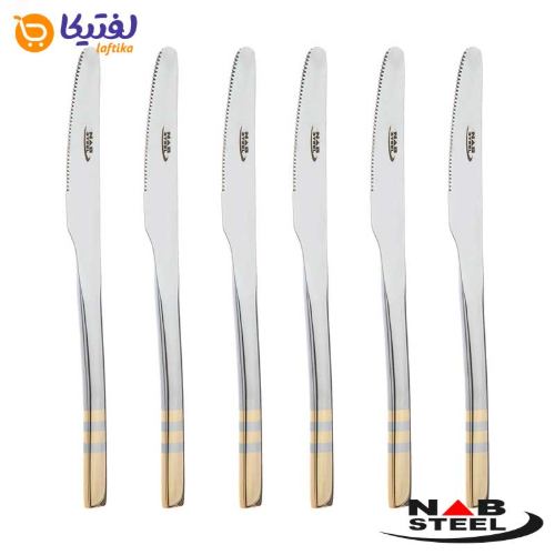 سرویس 128 پارچه ناب استیل مدل فلورانس با جعبه کادویی (دور طلایی)