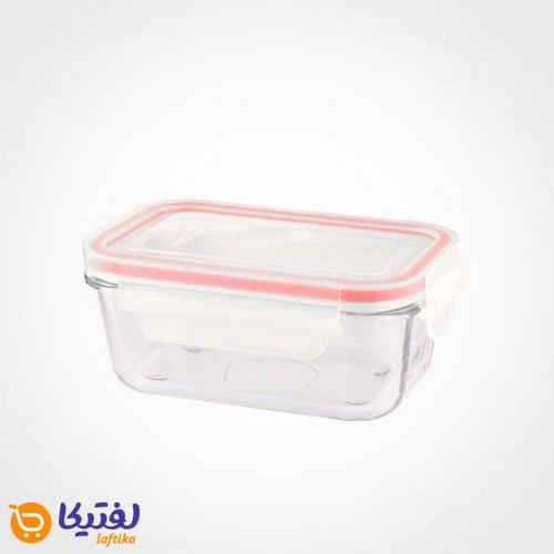 خرید ظرف شیشه ای مستطیل 400 میلی لیتر لیمون 1804
