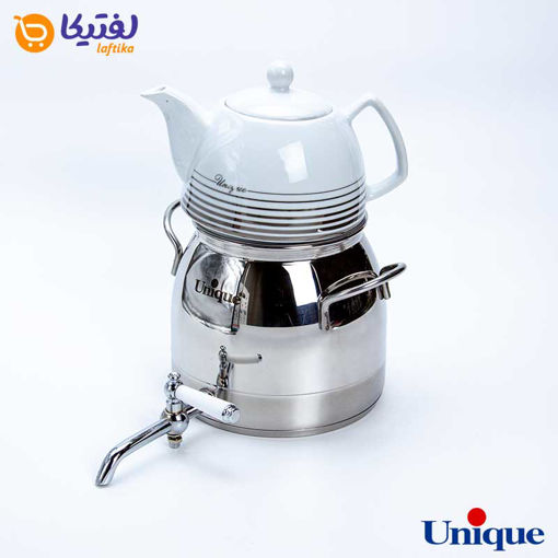 ست کتری و قوری استیل شیردار 3 لیتر دسته استیل یونیک UN-7206