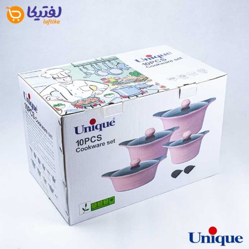 سرویس قابلمه یونیک رنگ صورتی کد UN-8809