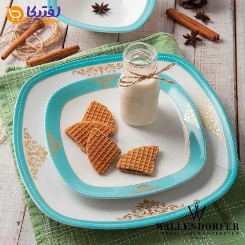 زیبایی سرویس چینی Wallendorfer کواترو طرح آرمیتاژ فیروزه ای 12 نفره