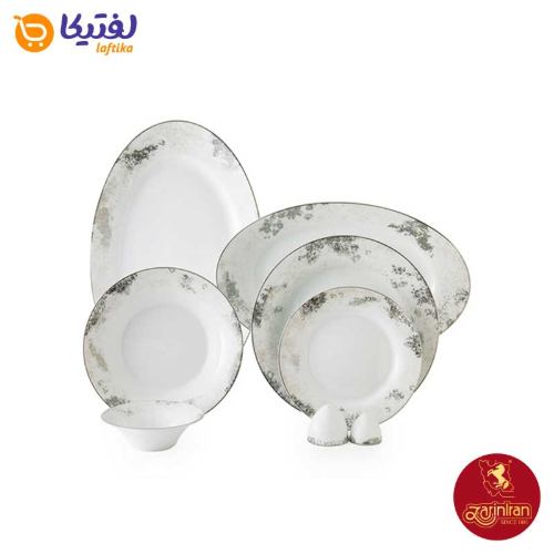 سرویس با کیفیت چینی زرین شهرزاد طرح کلودیا پلاتینی 6 نفره