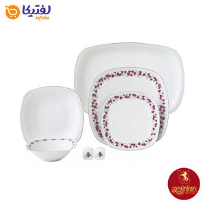 سرویس چینی زرین کواترو طرح گلسار پلاتینی 6 نفره مناسب برای مصارف خانگی