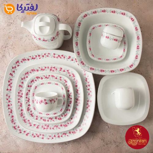 بهترین قیمت سرویس گلسار پلاتینی چینی زرین
