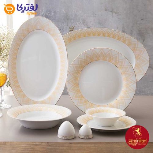 سایز دیس پلو سرویس چینی زرین شهرزاد طرح میراندا 35 پارچه