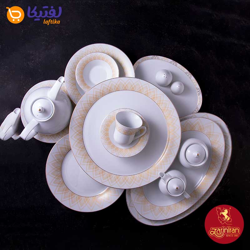 اقلام موجود سرویس چینی زرین شهرزاد طرح میراندا 12 نفره