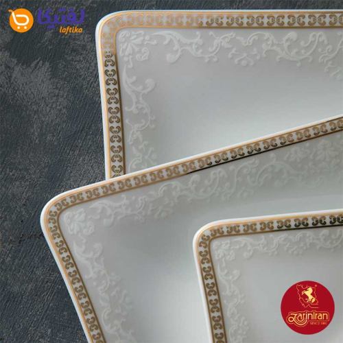 حاشیه طلایی طرح سرویس چینی زرین وینچی ریوا طلایی