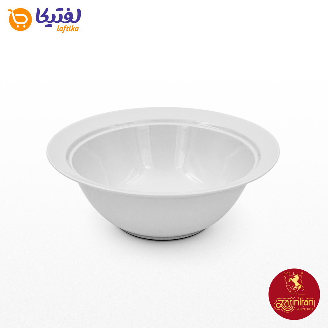 3 سوپ خوری چینی زرین ایتالیا اف سفید 1850 سی سی با شیار ملاقه