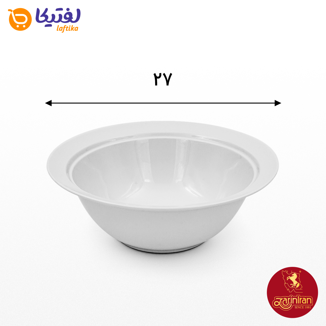 سایز سوپ خوری چینی زرین ایتالیا اف سفید 1850 سی سی با شیار ملاقه