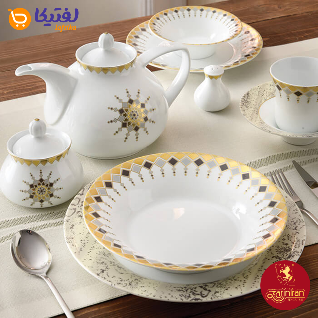 خرید چینی زرین سرویس 12 نفره شهرزاد طرح کلوپاترا