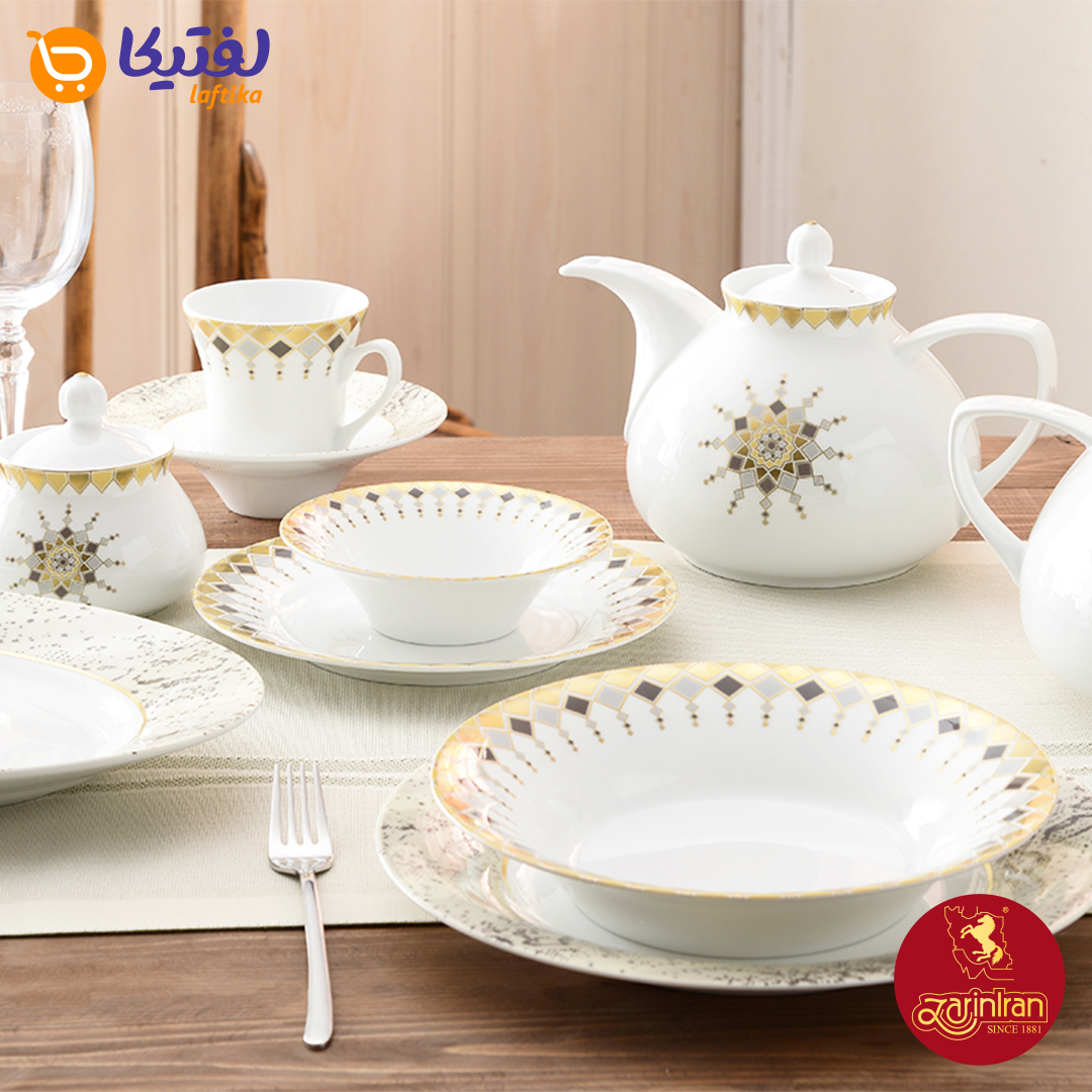 مشخصات چینی زرین سرویس 12 نفره شهرزاد طرح کلوپاترا